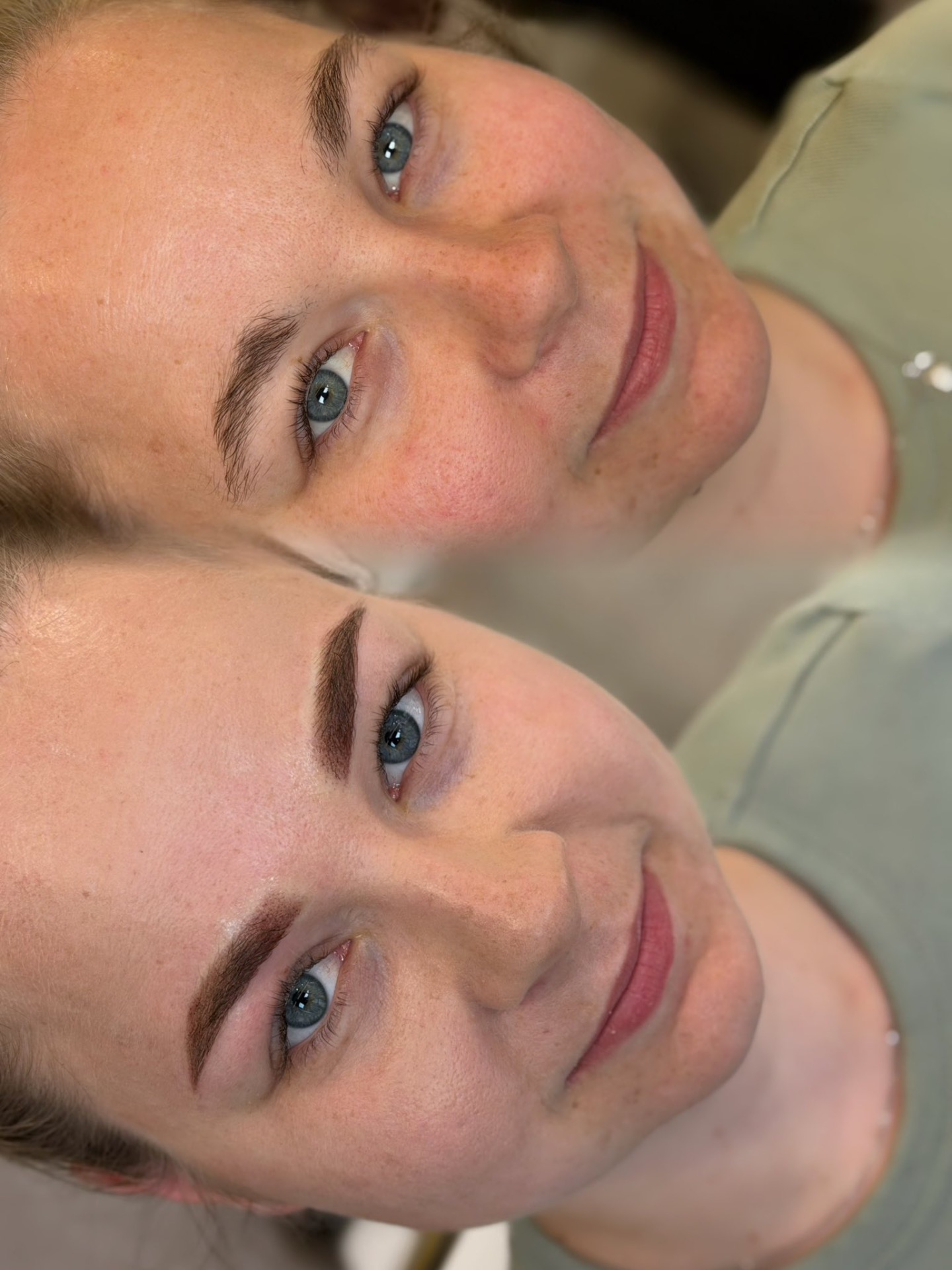 Permanentní make-up obočí, výsledek zblízka